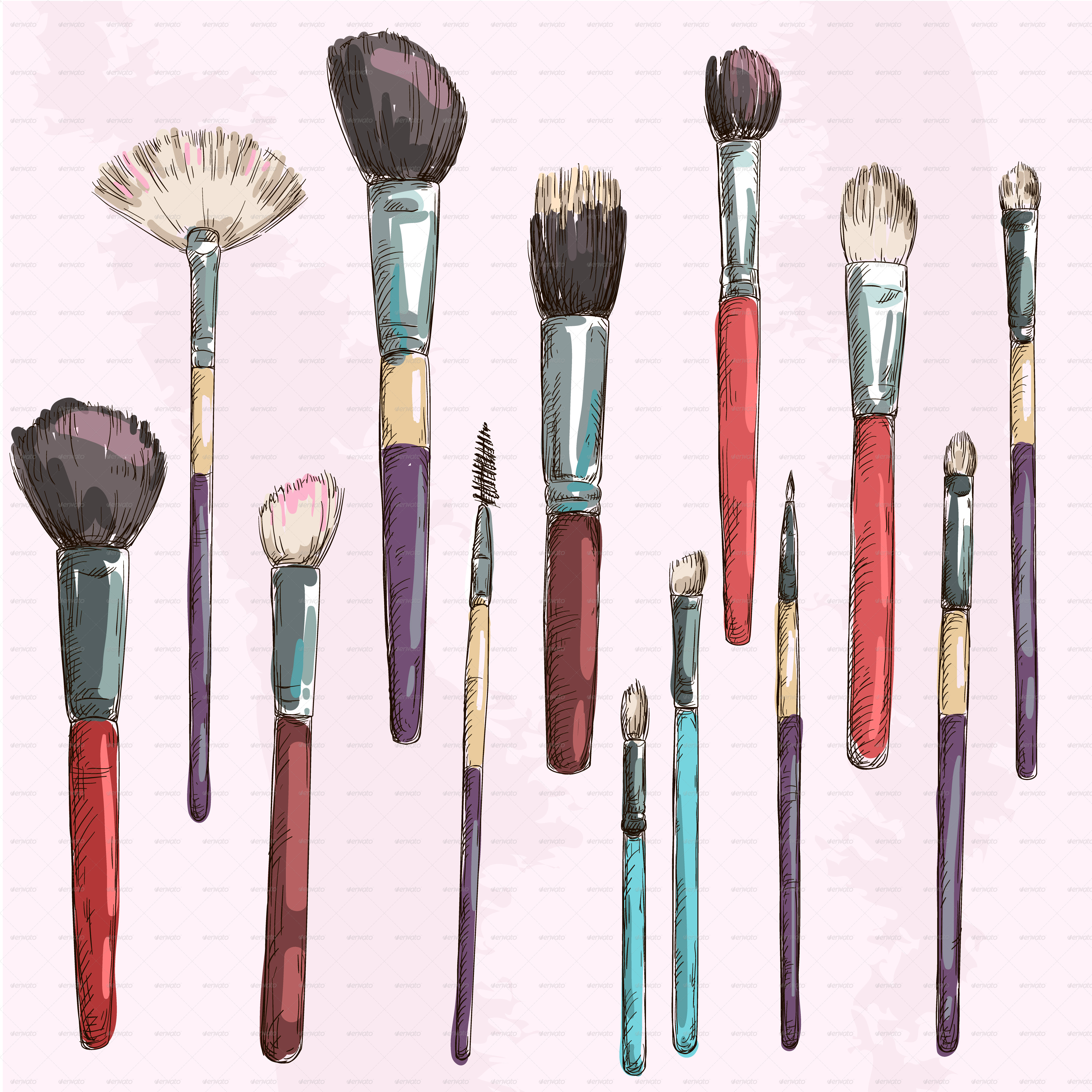 Makeup Brushes Cartoon Online - m